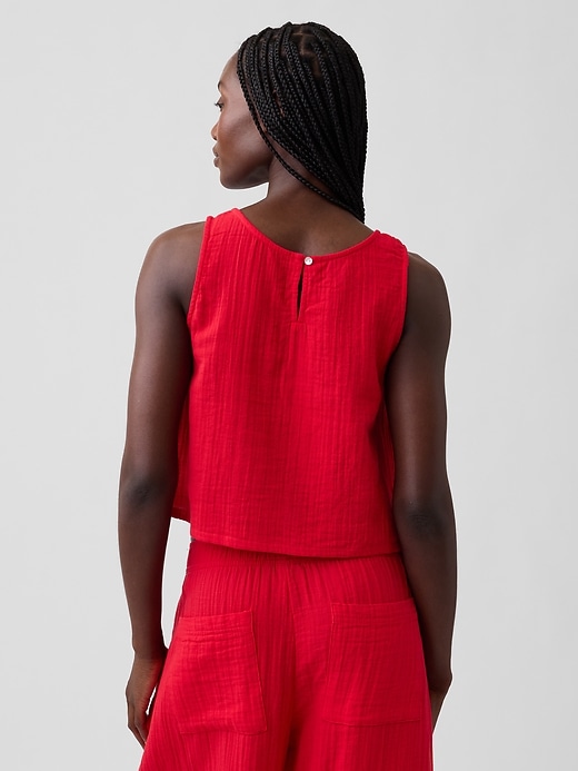 Cotton Gauze Racer Shell Tank Top | Gap