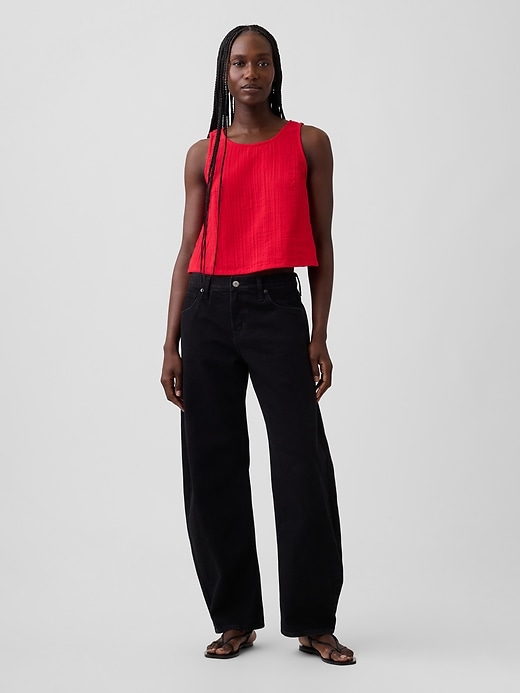 Image number 2 showing, Cotton Gauze Racer Shell Tank Top