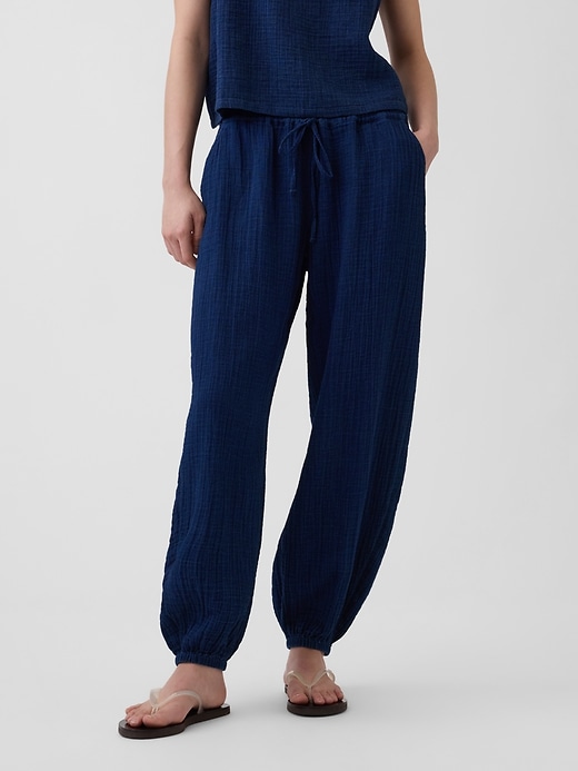 Image number 2 showing, Cotton Gauze Denim Easy Barrel Joggers