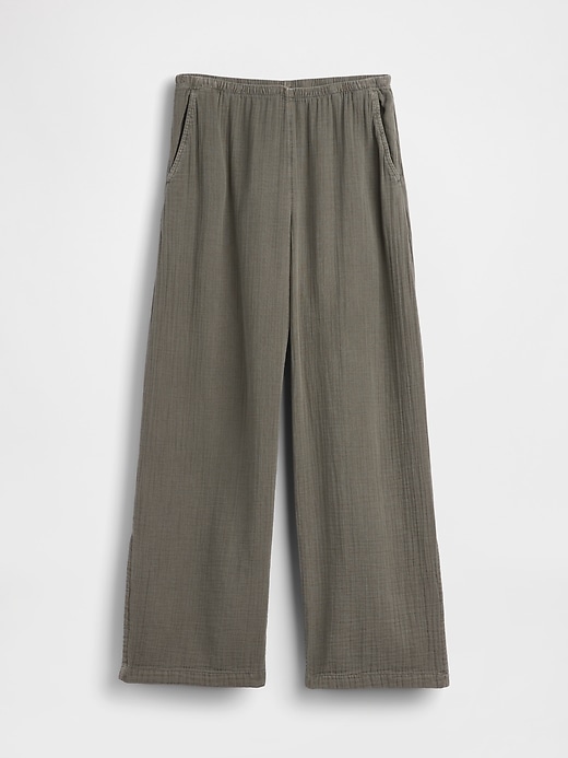 Image number 5 showing, Cotton Gauze Easy Split-Hem Pants