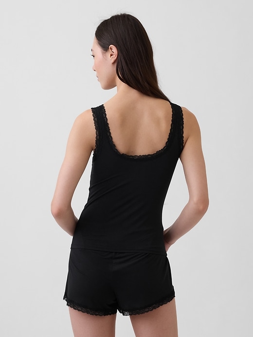 Image number 3 showing, Softest Modal Lace-Trim PJ Tank Top