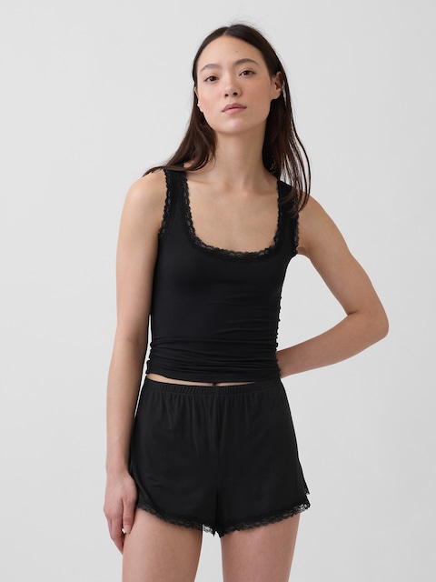 SoftMade Modal Lace-Trim PJ Tank Top
