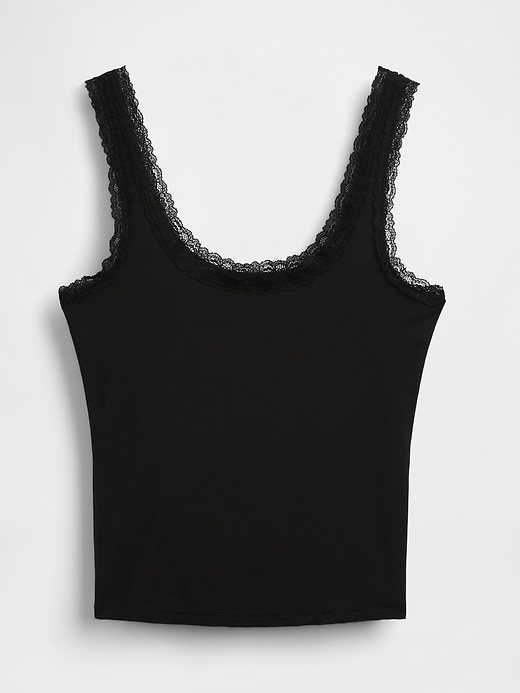Image number 5 showing, Softest Modal Lace-Trim PJ Tank Top