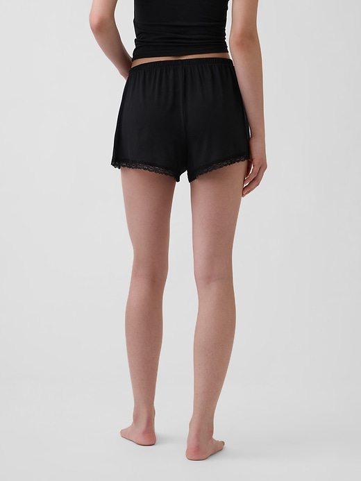 Image number 4 showing, Softest Modal Lace-Trim PJ Shorts