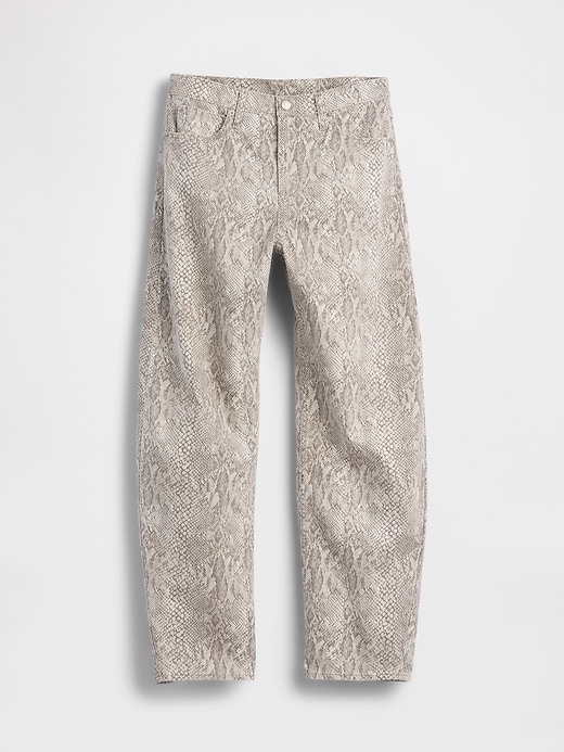 Image number 5 showing, High Rise Snake Print Barrel Jeans