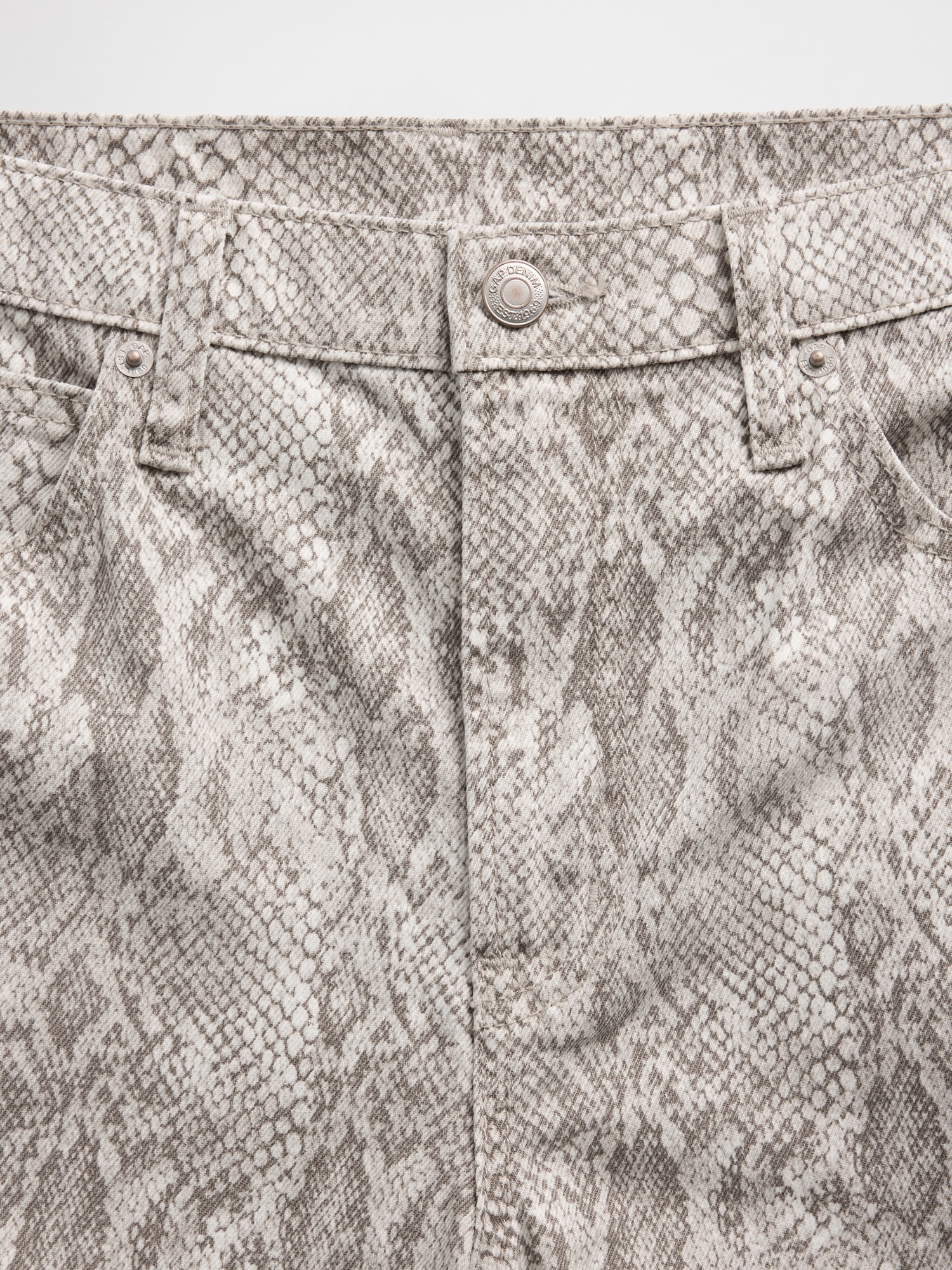 High Rise Snake Print Barrel Jeans