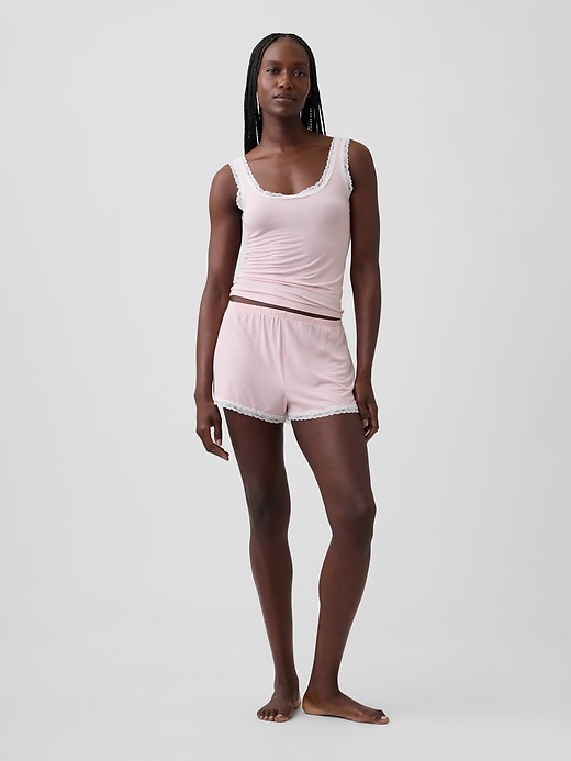 Image number 2 showing, Softest Modal Lace-Trim PJ Tank Top