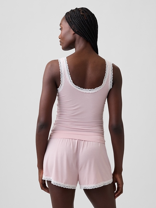 Image number 3 showing, Softest Modal Lace-Trim PJ Tank Top