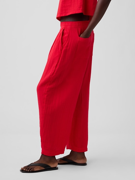Image number 3 showing, Cotton Gauze Easy Barrel Pants