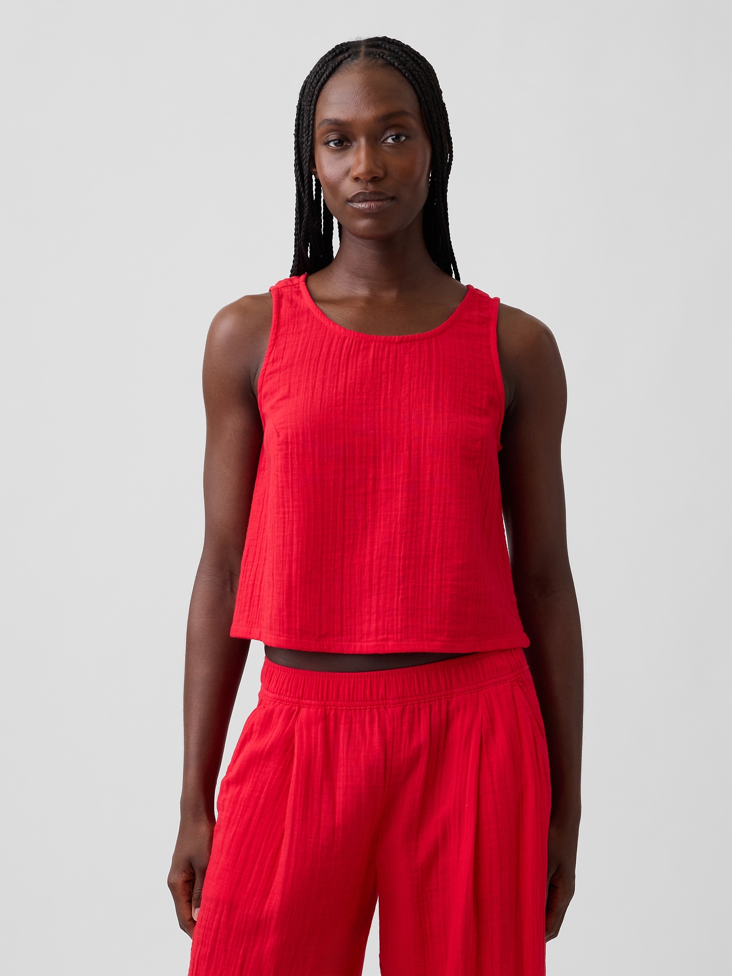 HEAP タンクトップ Cotton Gauze Racer Shell Tank Top | Gap