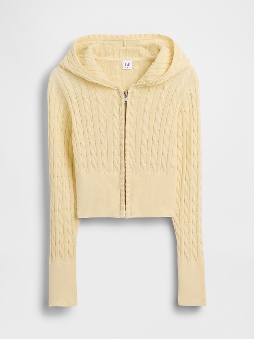 Image number 2 showing, Kids Cable-Knit Sweater Zip Hoodie
