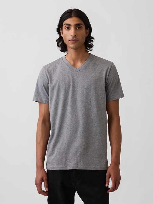 Image number 1 showing, Cotton Jersey V-Neck T-Shirt