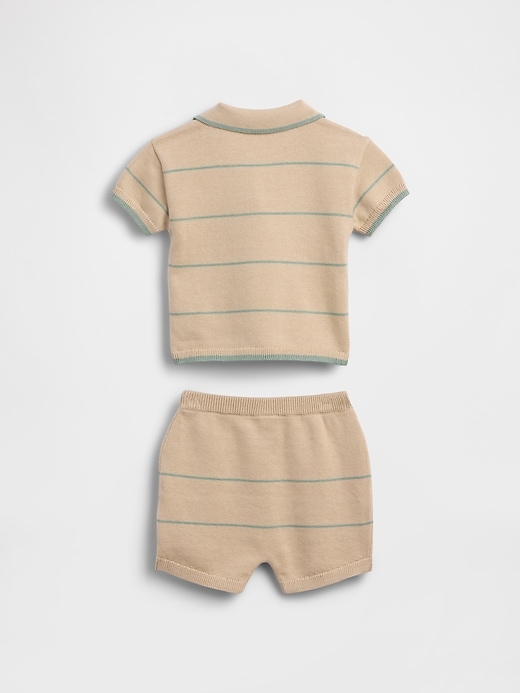 Image number 2 showing, Baby Sweater Polo Stripe Outfit Set