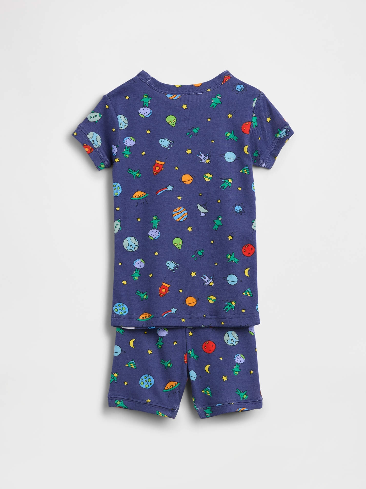 Baby & Toddler Organic Brushed Cotton Space Aliens PJ Short Set