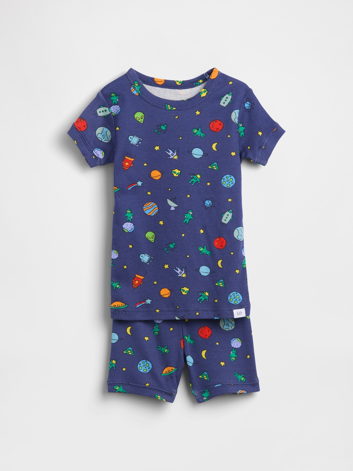 Baby & Toddler Organic Brushed Cotton Space Aliens PJ Short Set