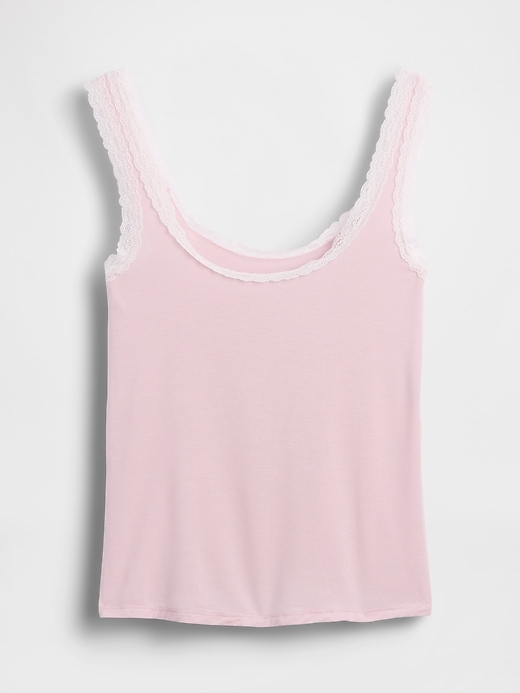 Image number 4 showing, Softest Modal Lace-Trim PJ Tank Top