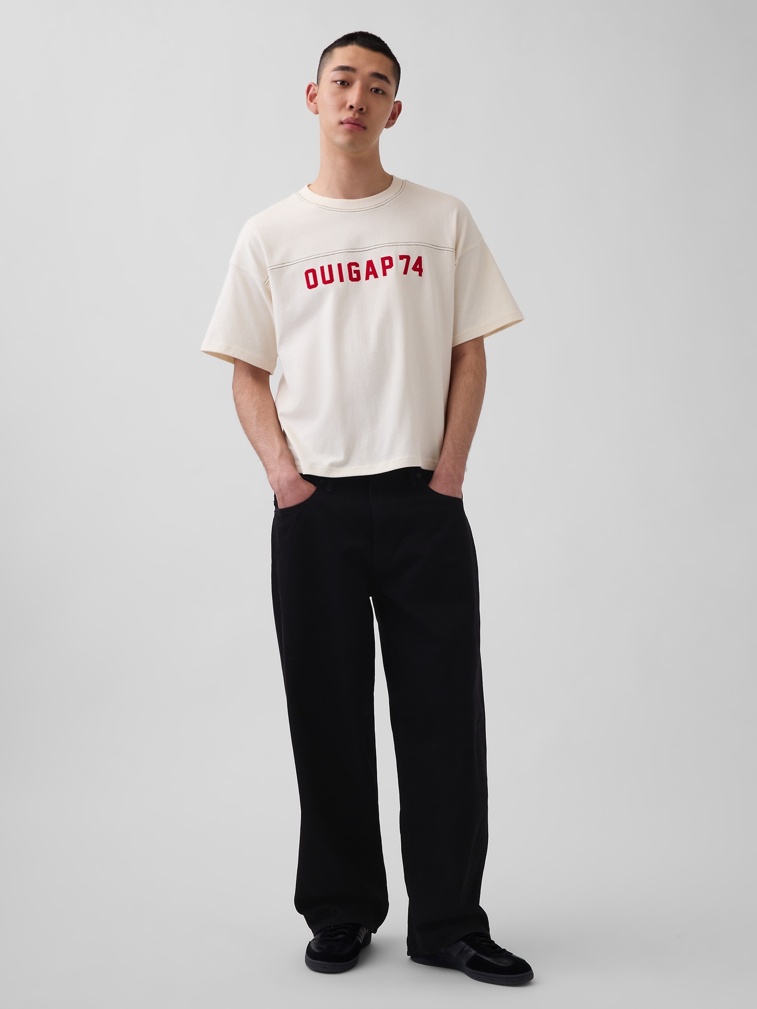 Мужские футболки Gap OuiGap Heavyweight Crop Logo T-Shirt — фото 3