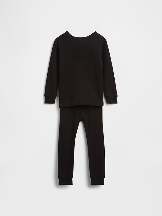 Image number 2 showing, Kids & Baby Organic Brushed Cotton Glow-In-The-Dark Skeleton PJ Set