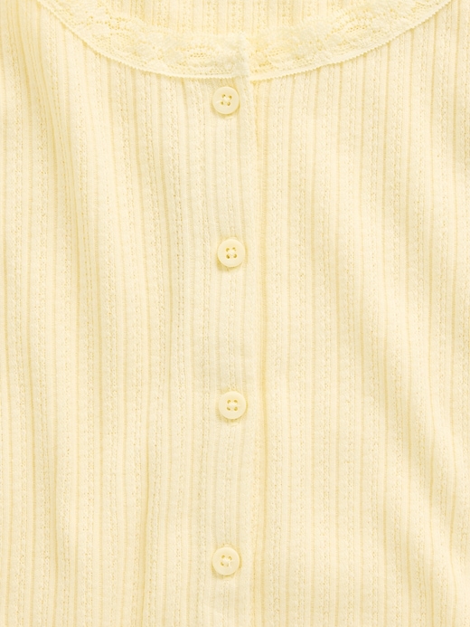 Image number 4 showing, Kids Pointelle Rib Button-Front T-Shirt