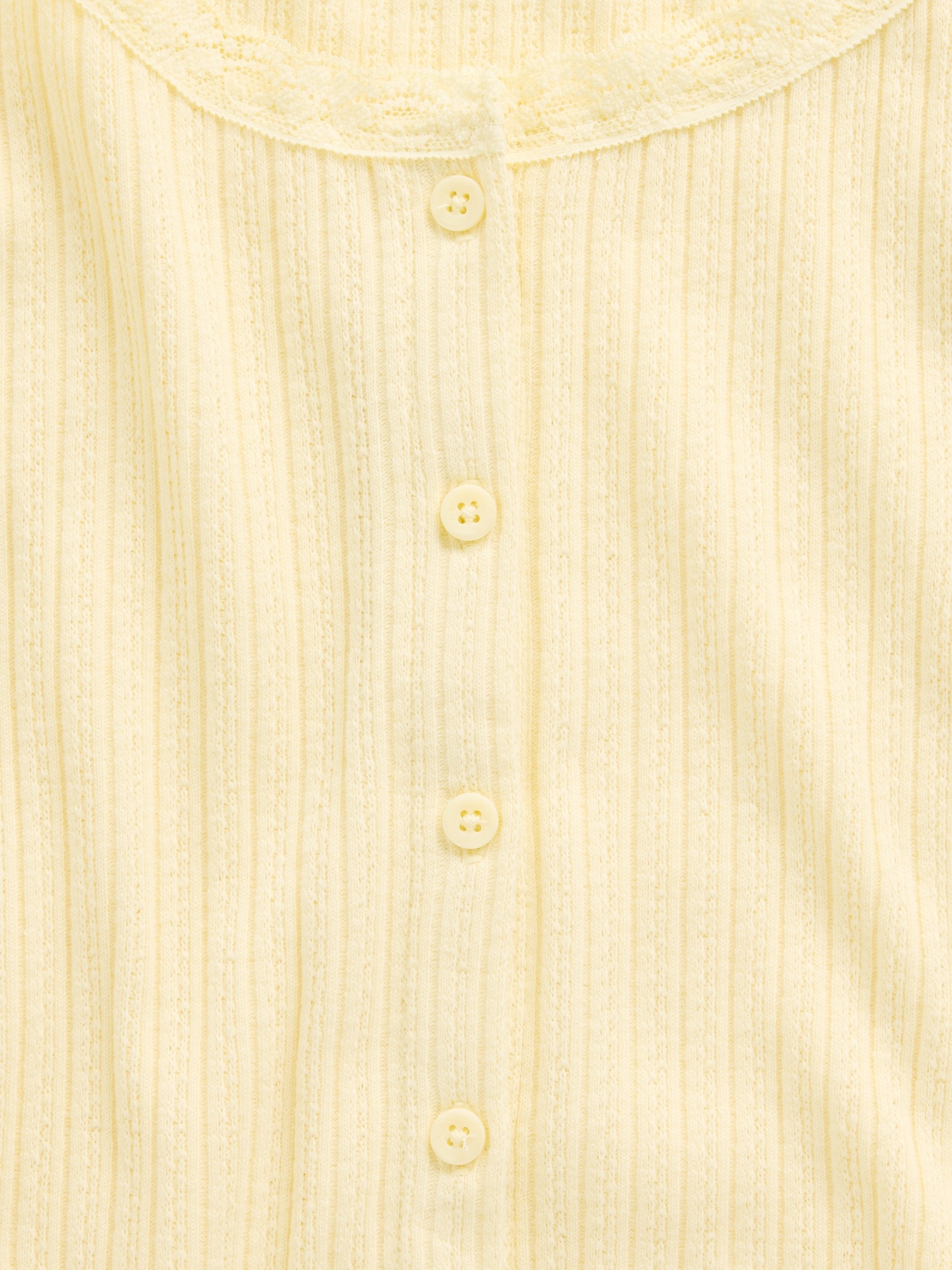 Детская футболка Gap Pointelle Rib Button-Front, цвет: Жёлтый — фото 4