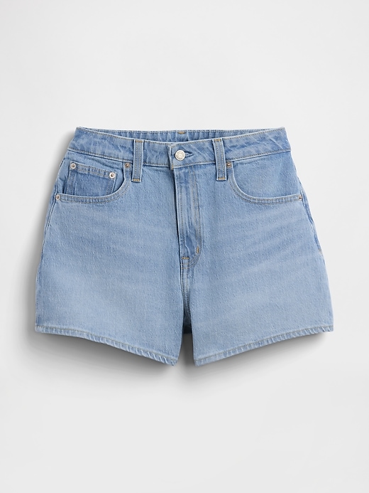 Image number 5 showing, 3.5" High Rise Relaxed Straight Denim Shorts