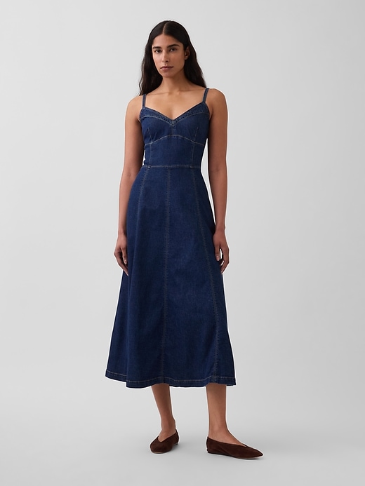 Denim Seamed Corset Maxi Dress from GAP - $118