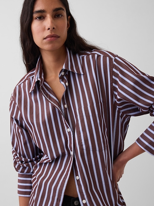 Image number 4 showing, Organic Cotton Poplin Big Shirt