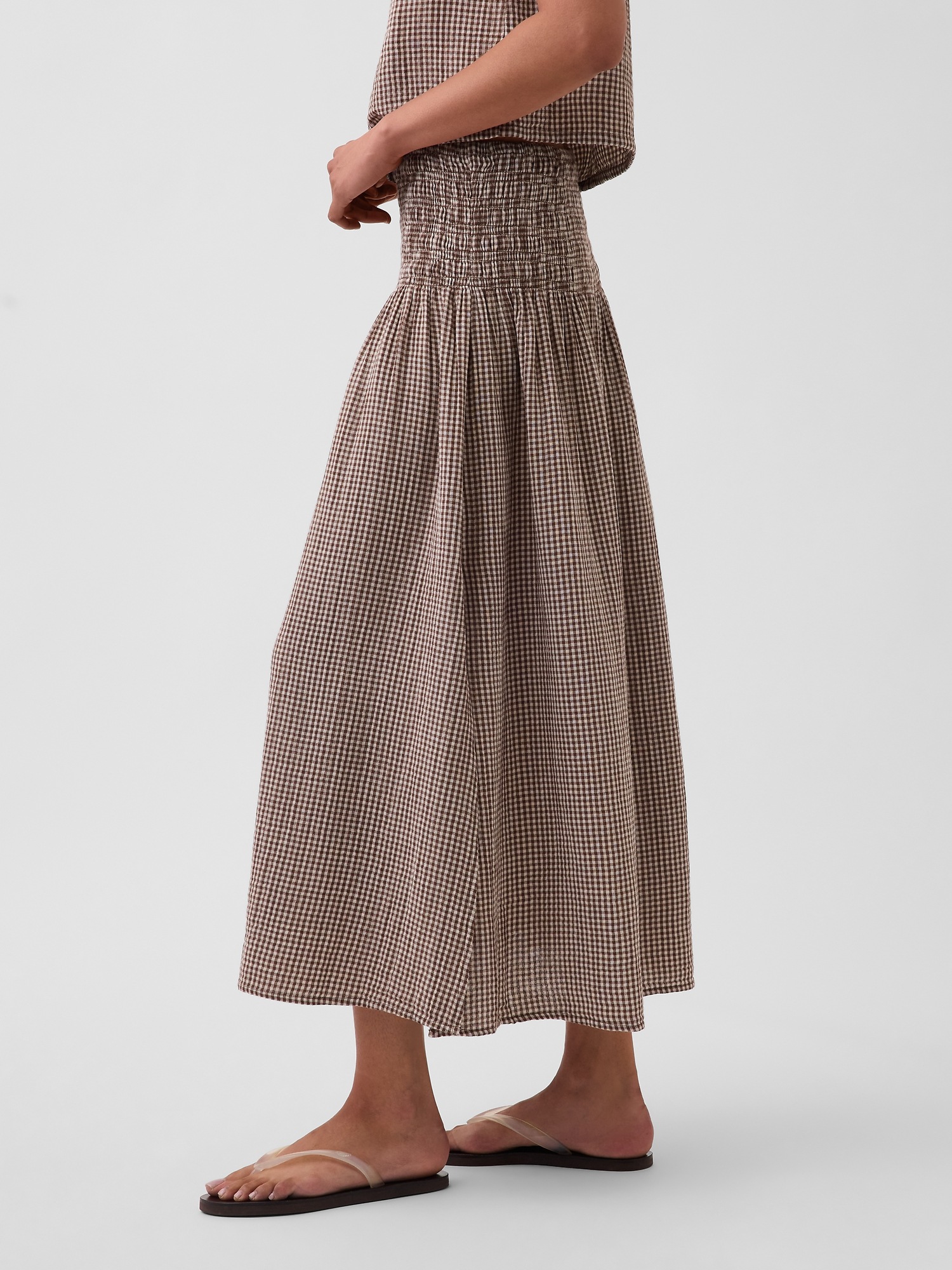 Gap Cotton Gauze Smocked-Waist Maxi Skirt — фото 3