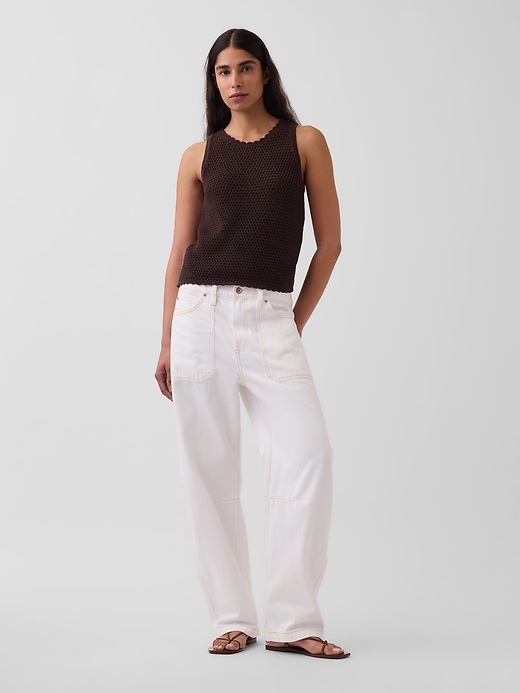 Image number 2 showing, 100% Cotton Crochet Tank Top
