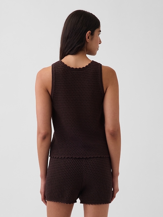 Image number 3 showing, 100% Cotton Crochet Tank Top