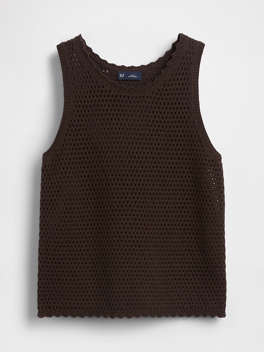 Image number 6 showing, 100% Cotton Crochet Tank Top