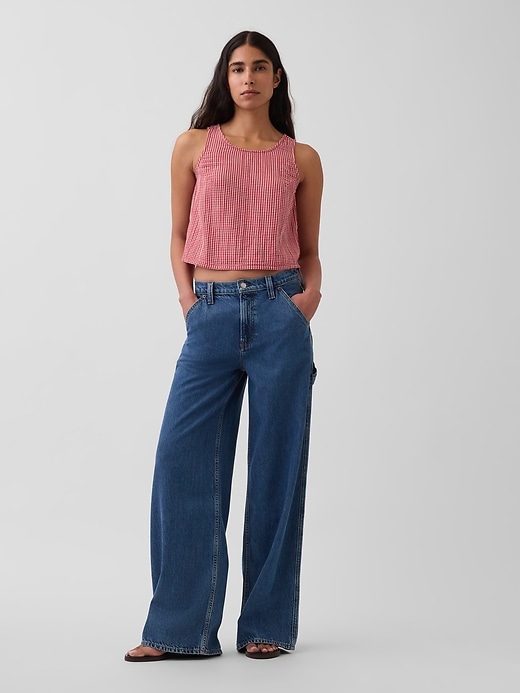 Cotton Gauze Racer Shell Tank Top | Gap