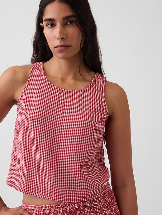 Cotton Gauze Racer Shell Tank Top | Gap