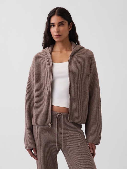 CashSoft Oversized Shaker-Stitch Zip Hoodie from GAP - $94