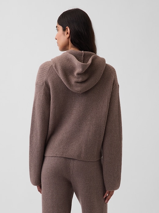 Image number 3 showing, CashSoft Oversized Shaker-Stitch Zip Hoodie