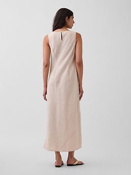 Женские платья Gap Linen-Blend Maxi Shift Dress — фото 4