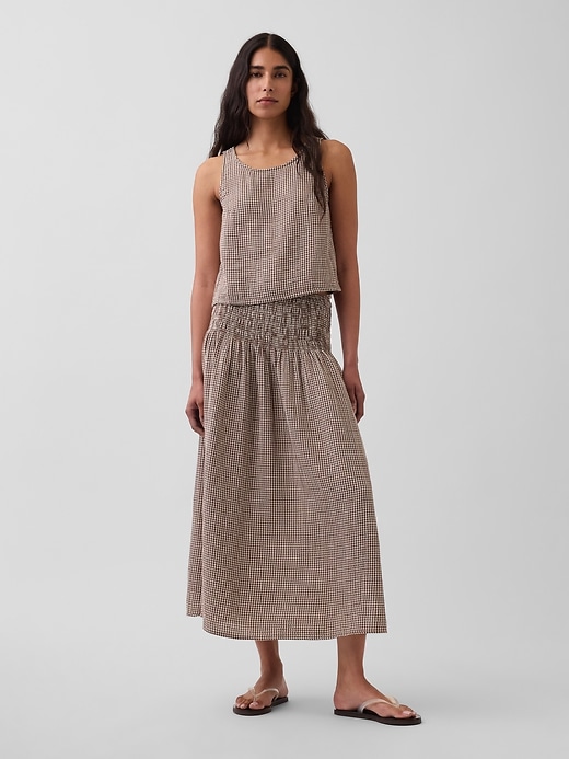Image number 1 showing, Cotton Gauze Smocked-Waist Maxi Skirt