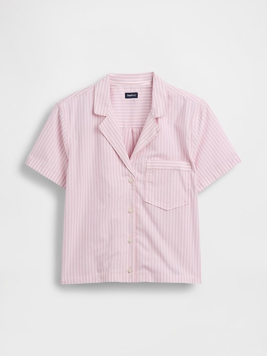 Image number 4 showing, Poplin Stripe Crop PJ Shirt
