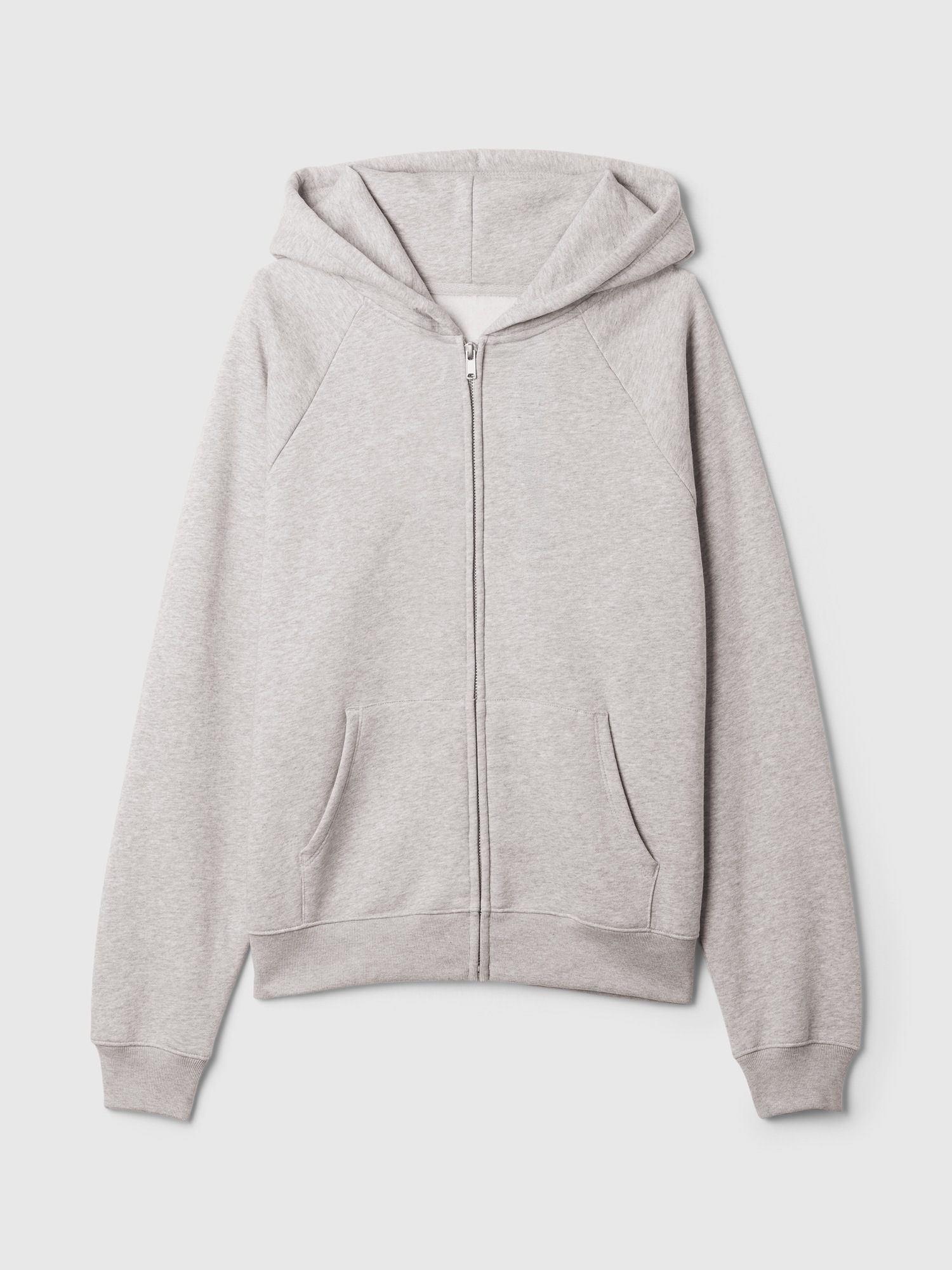 Женское худи Gap VintageSoft Zip, цвет: Меланжевый серый — фото 6