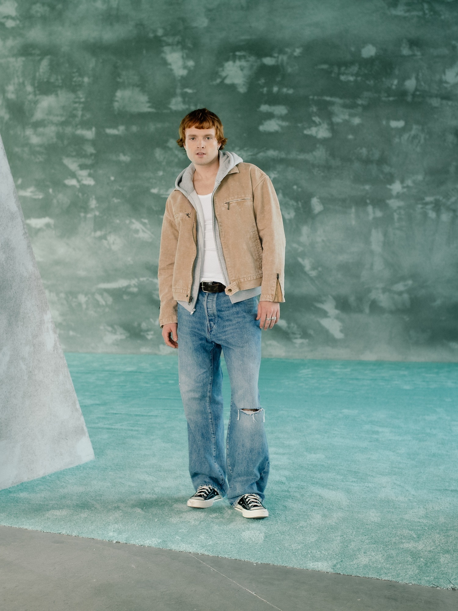 Женское худи Gap VintageSoft Zip, цвет: Меланжевый серый — фото 7