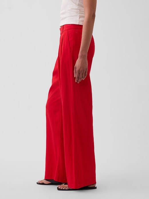 Image number 3 showing, 365 High Rise Linen-Blend Trousers