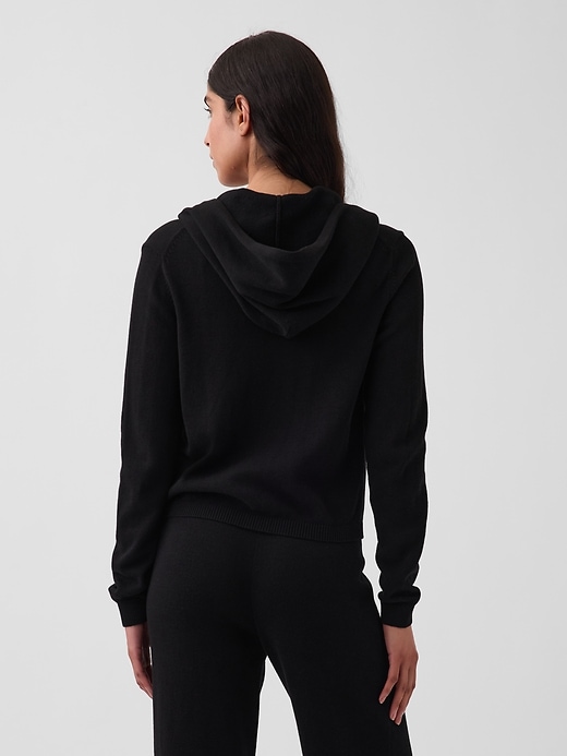 Image number 3 showing, 100% Cotton Relaxed Zip Sweater Hoodie