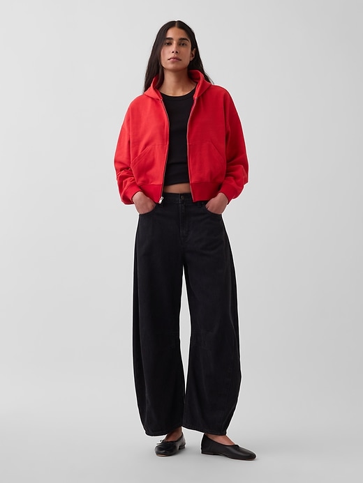 Image number 2 showing, VintageSoft Terry Oversized Wedge Zip Hoodie