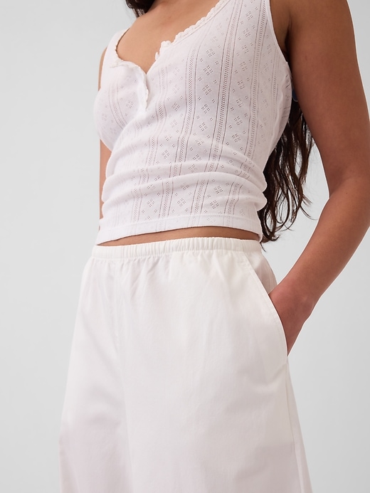 Image number 6 showing, Mid Rise Poplin Relaxed Easy Wide-Leg Pants