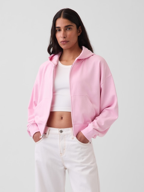VintageSoft Terry Oversized Wedge Zip Hoodie
