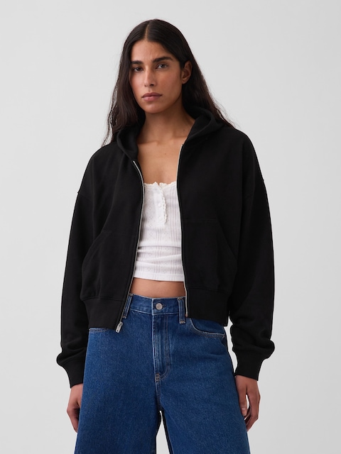 VintageSoft Terry Oversized Wedge Zip Hoodie