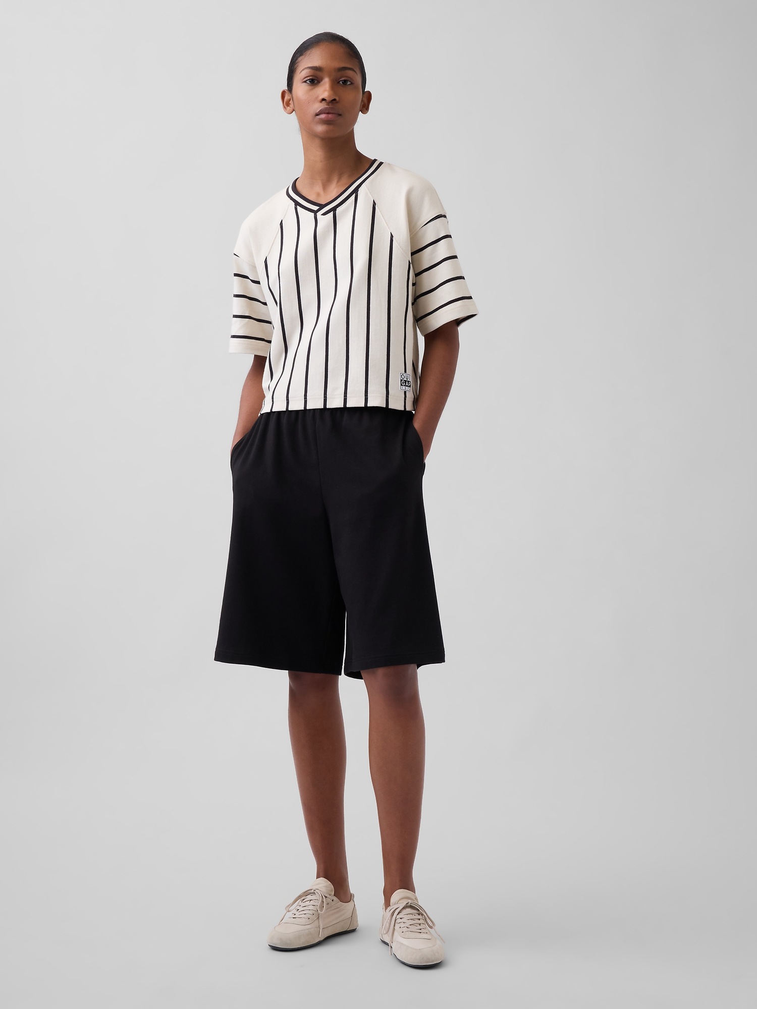 Женская футболка Gap OuiGap Heavyweight Crop T-Shirt, цвет: Chino — фото 3
