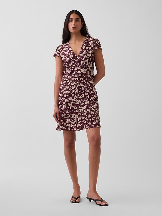 Image number 1 showing, V-Neck Print Mini Dress