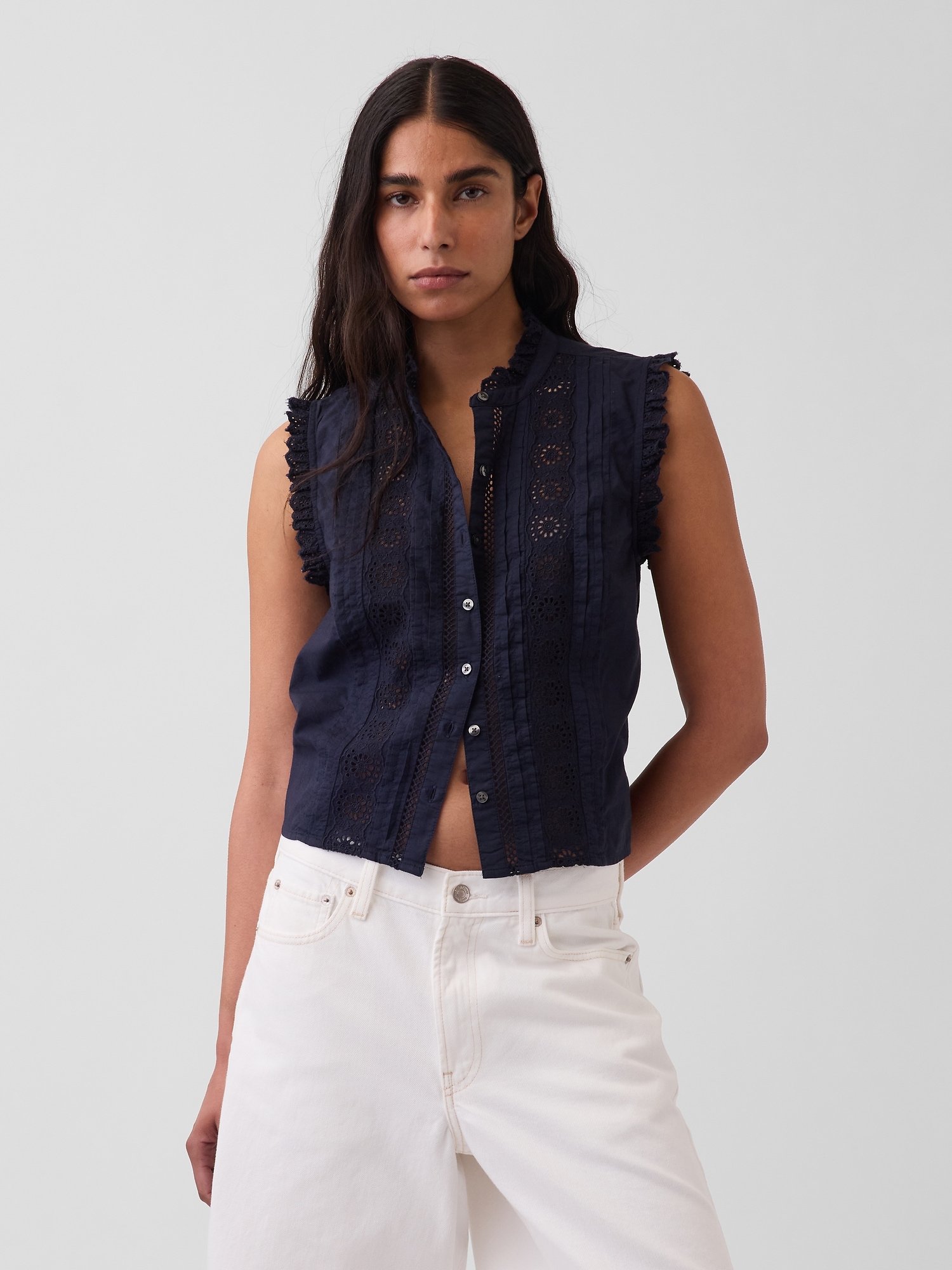 Lace Trim Shirt | Gap