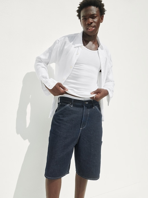 Image number 8 showing, 10.5" Baggy Denim Carpenter Shorts